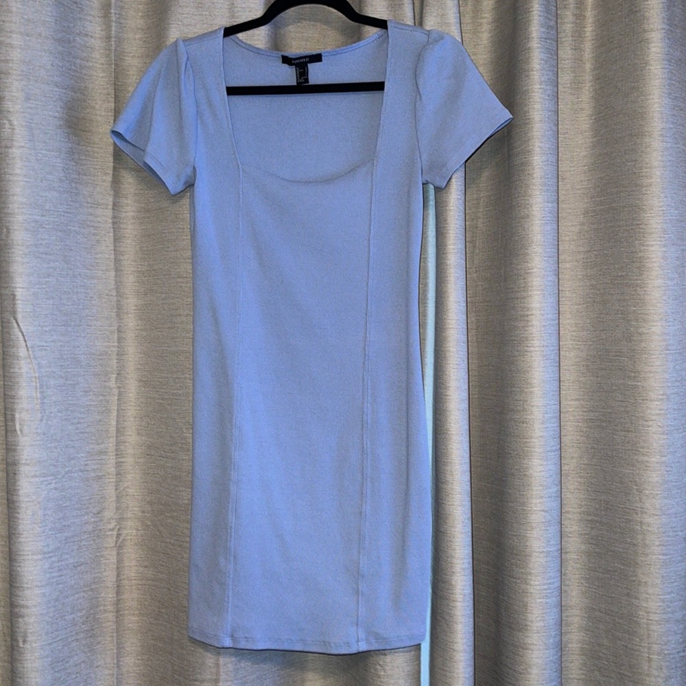 Light Blue Stretchy Mid Dress